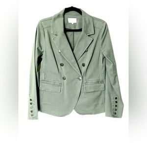 Green double breasted blazer with pockets
